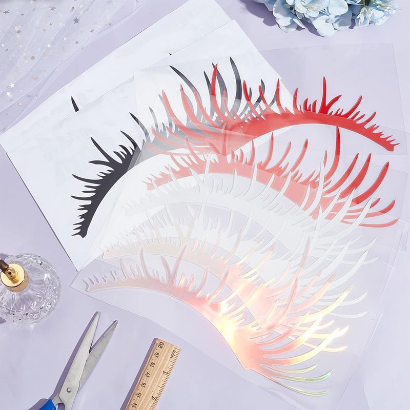 beinkmake 4 Pairs Car Eyelashes for Headlight Reflective Colors Headlight Lamp Stickers for Vehicles Auto Body Car Scooter Motorcycle Decoration - Image 4